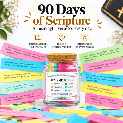 (GIFTING OFFER) Handmade 90 Day Bible Verses Jar (Free Christian Gift Box)